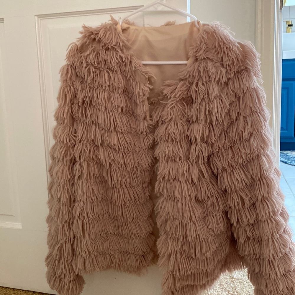 Layered fringe jacket